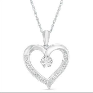Zales Diamond Accent Beaded Heart Pendant | Sterling Silver